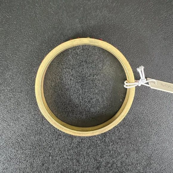 🌿4/$35🌿 NWT SOLE SOCIETY Gold Red Beaded Boho Bangle - Picture 6 of 8